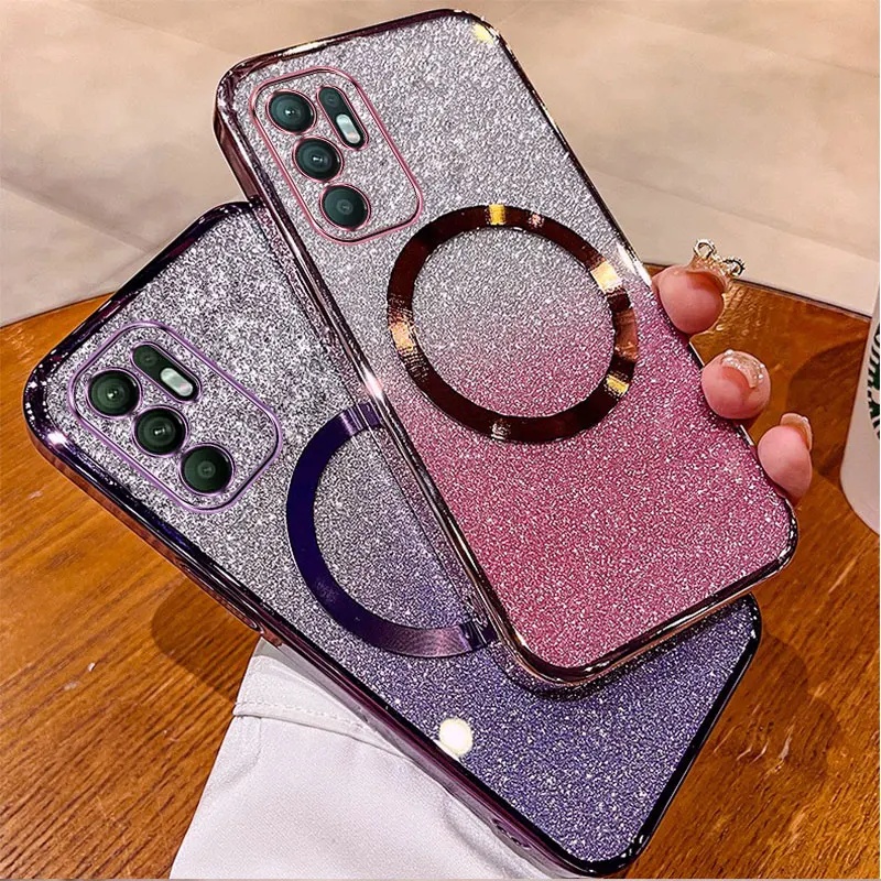 

For OPPO Reno 6 5G RENO 6Z 5G Case Electroplated transparent phone case with flash paper lens fully covered and anti drop