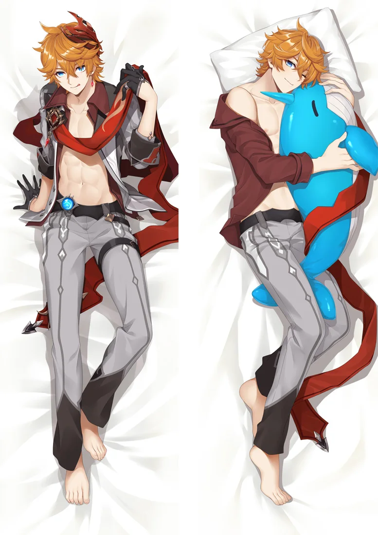 Funda de almohada de Anime japonés, funda de almohada bonita, 2D Genshin Impact, Dakimakura, abrazando el cuerpo