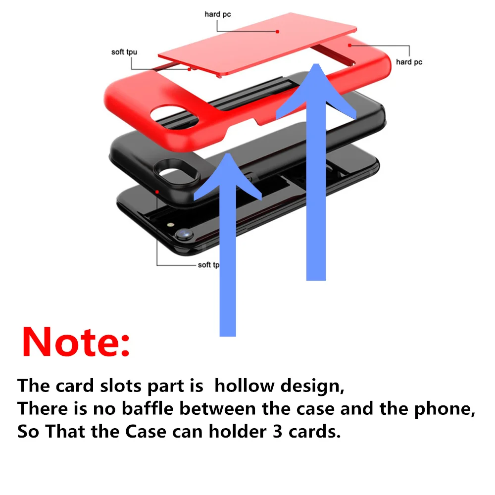 For iPhone 18 Pro Max 17 16 15 14 13 12 11 XS XR SE 2022  6 7 8 Plus Case Candy Color Card Slots Cover Business Capa