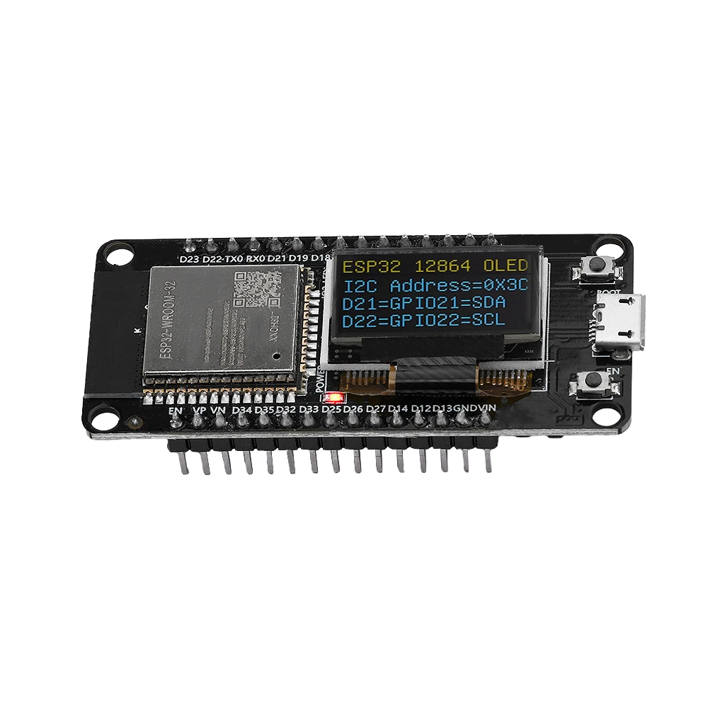 ESP32 ESP-WROOM-32D WIFI Development Board Module CH340C With 0.96 OLED Screen Yellow Blue Display