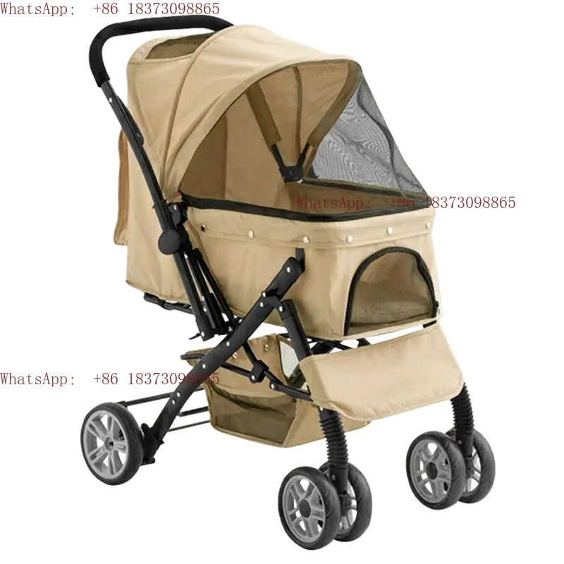 

Двусторонняя коляска для домашних животных, легкая и складная, для небольших, средних и больших поездок на работу для кошек и собак.