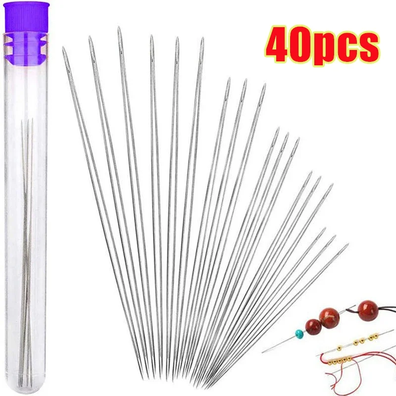 Big Eye Curved Beading Needles Beads Bracelet Necklace DIY Beading Pins Handmade Threading String Cord Jewelry Making Tool