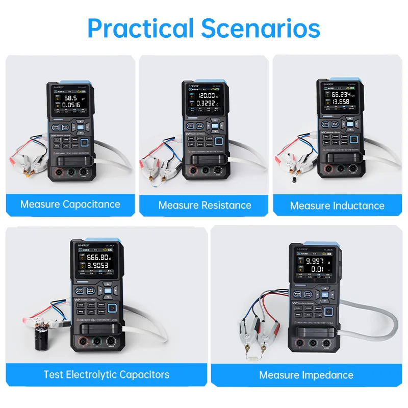 LC1020E Wide Frequency 100Hz~100kHz Digital Bridge LCR ESR Tester Resistance Capacitance Inductance Electronic Component tools