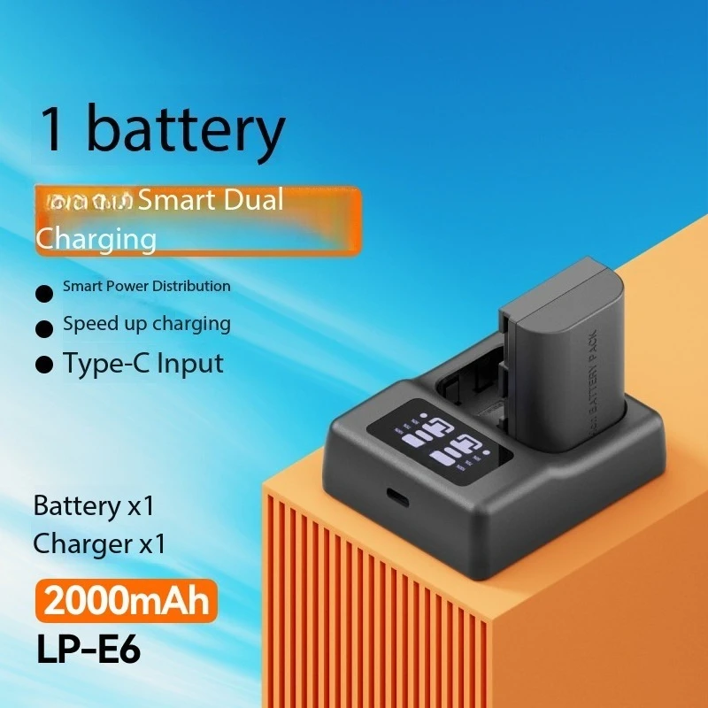 Long‑Lasting 2000mAh LP‑E6 Rechargeable Replacement Battery For Canon EOS 6D 60D 70D 90D 5D4 5D3 5D2 7D2 E6N