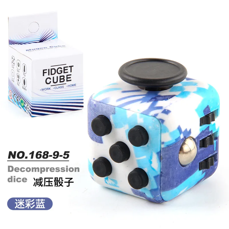 Fashion Decompression Dice Autism Adhd Anxiety Relieve Toy Adult Kids Fingertip Press Button Toys Rainbow Dice Antistress Cube