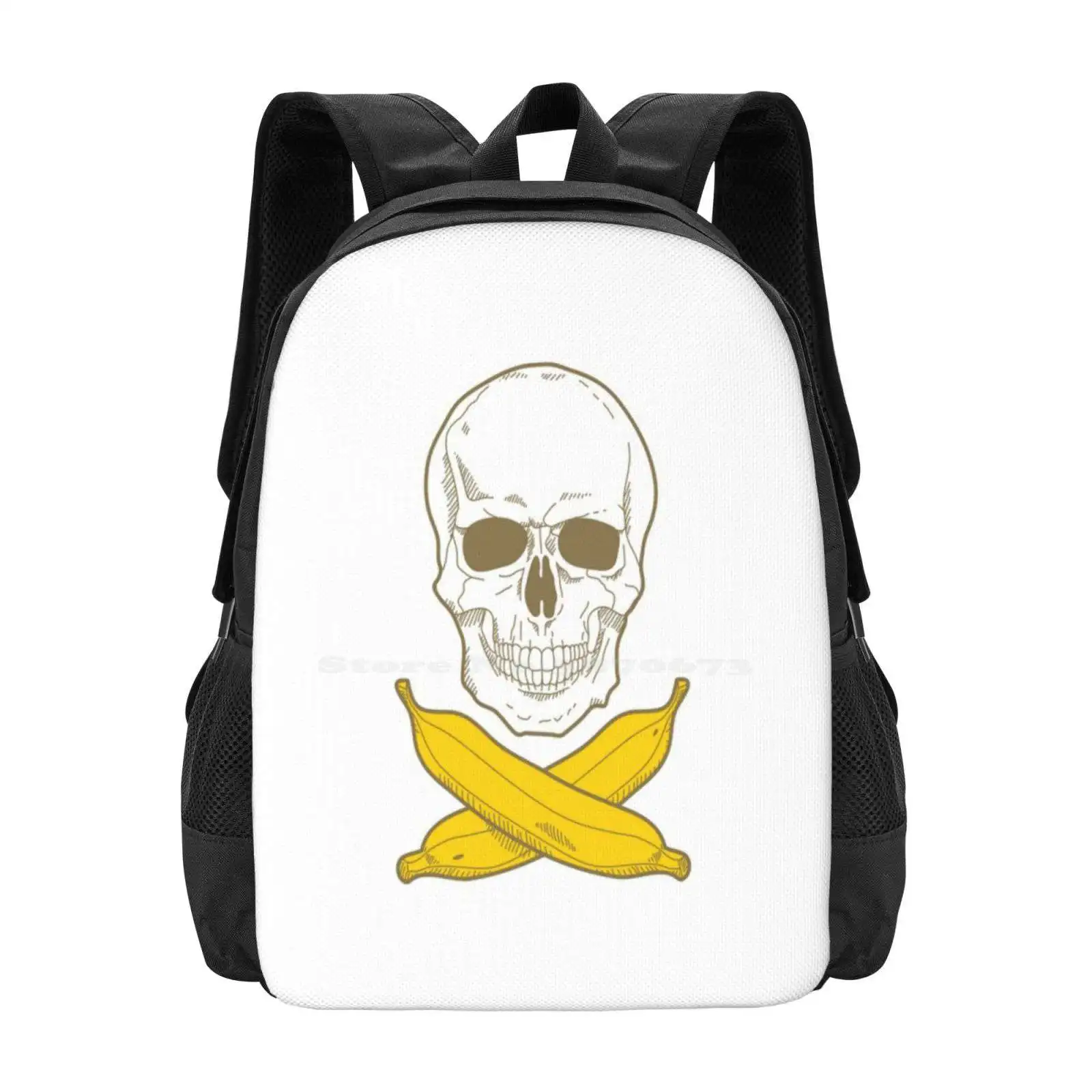 Banana Pirate Hot Sale Schoolbag Backpack Fashion Bags Humor Pirate Yellow Banana Skull Calendars