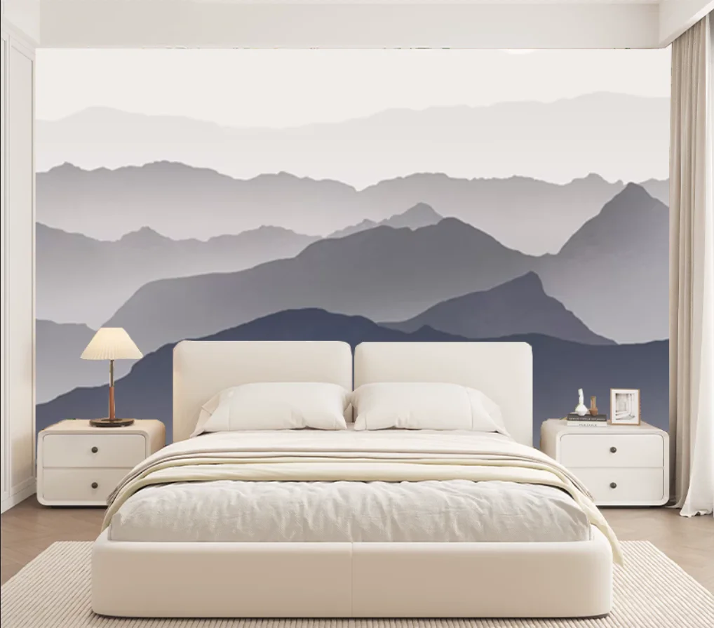 Customized Size Wallpaper Mist Mountain Lake Mural Home Decoration Bedroom Living Room Landscape Decoration Painting 3d mural