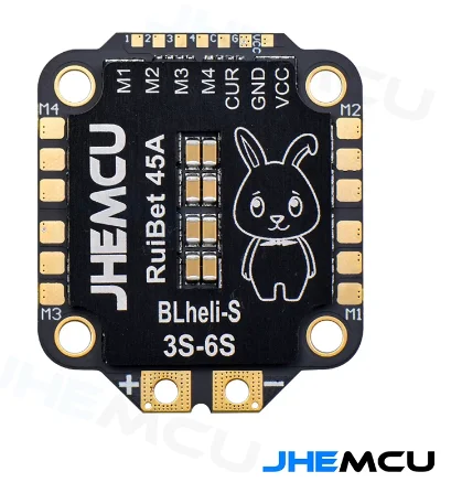 JHEMCU RuiBet 45A 55A BLHELI_S Dshot600 3-6S Tanpa Sikat 4in1 ESC 30X30mm untuk FPV Gaya Bebas Pengendali Penerbangan Bagian DIY