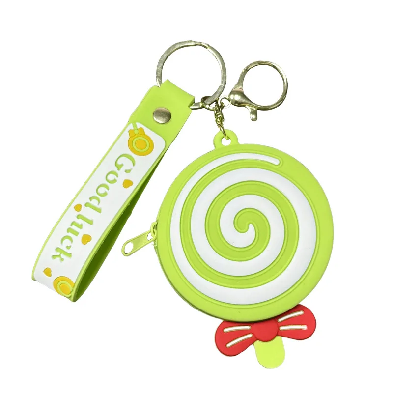 민소 크리에이티브 롤리팝 실리콘 동전 지갑, 키체인 가방, 펜던트, 키 카드 가방, 장식용 걸이, 어린이 크로스백