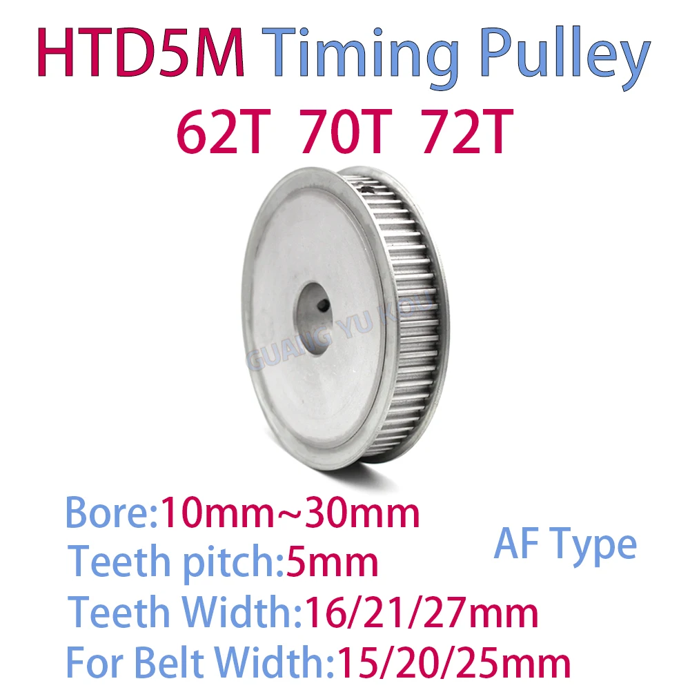 

HTD 5M Timing Pulley 62Teeth 70Teeth 72Teeth Bore 10-30mm for 15/20/25mm Belt - Mechanical Drive Pulleys htd 5M 62T 70T 72T