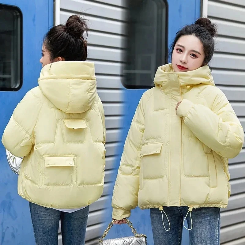 

2023 New Women Winter Down Padded Jacket Women's Hooded Cotton Coat WarmThick Loose Parkas Coat Female Outwear Winter Jacket