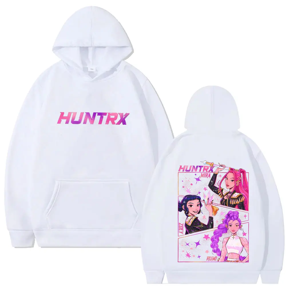 Movie KPop Demon Hunters Hoodie Rumi Mira Zoey Graphic Sweatshirt Men's Women's Fashion Casual Oversized Fleece Cotton Pullover