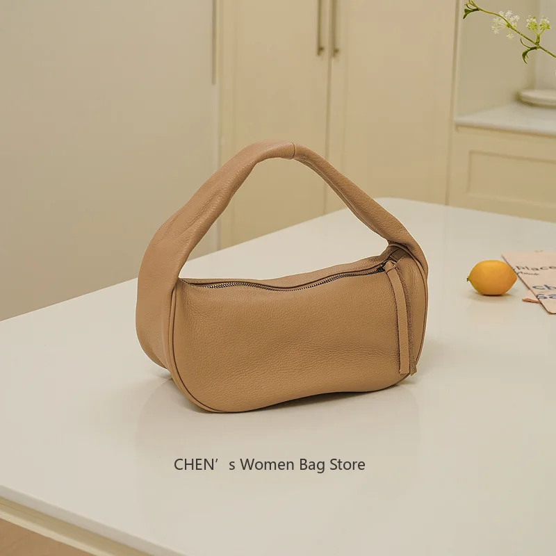 

Trendy Design Genuine Leather Chain Bag Women's Dumpling oulder Handbag Small Size Soft Leather