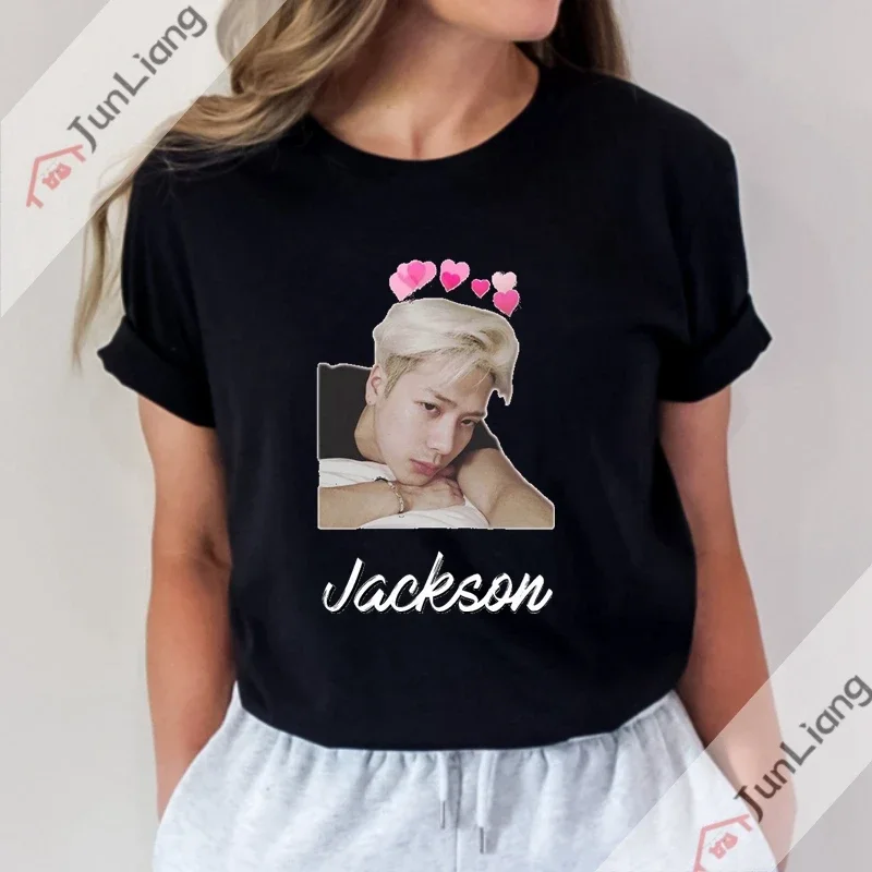 Pop Singer Fans recuerdos Zevity Jackson Wang moda coreana mujer blusa 2025 regalo de cumpleaños ropa femenina Y2k Camiseta de algodón