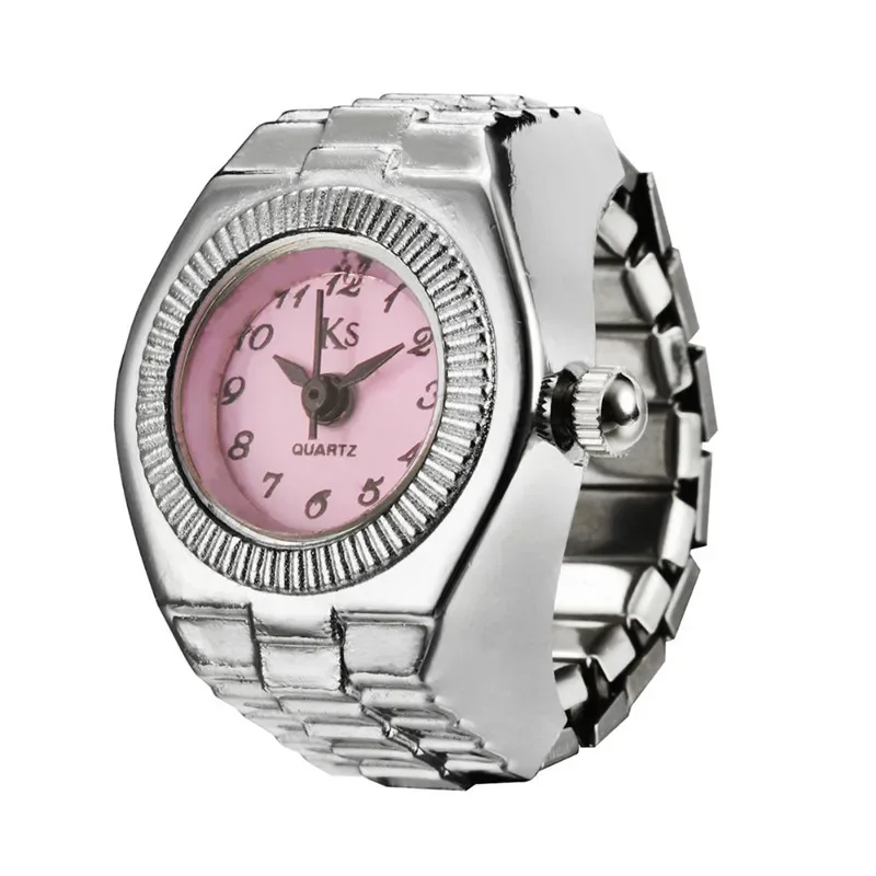 Vintage Punk Finger Watch Mini Alloy Ring for Couples
