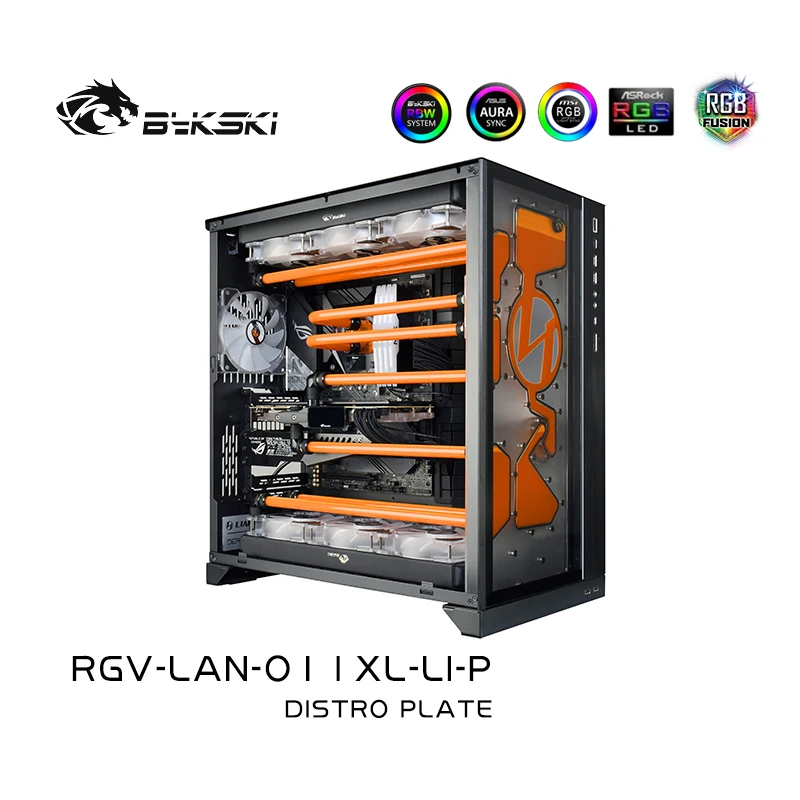 Imagem -06 - Bykski-rgb Waterway Board Arrefecimento de Água Loop Kit Placa Distro Frente para Lianli O11 Dynamic xl Case Mod pc Rgv-lan-o11xl-li-p