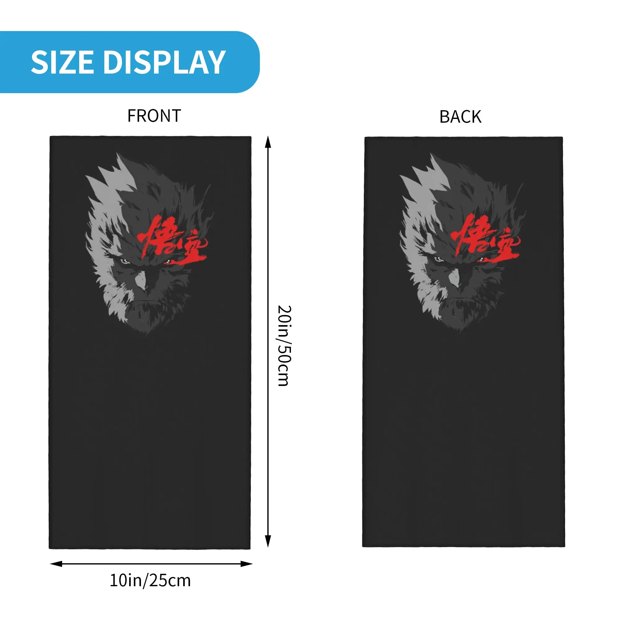 Black Myth Wukong Bandana Neck Cover Printed Face Scarf Cycling Scarf Hiking Fishing for Men Women Adult All Season