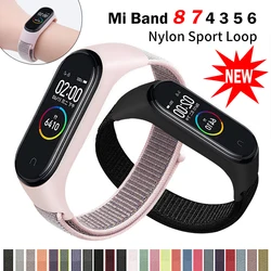 Nylon loop Para Xiaomi Mi Band 8 7 4 3 5 6 smartwatch Pulseira Sports Correa Pulseira de Substituição Respirável em Miband 6 8 Strap