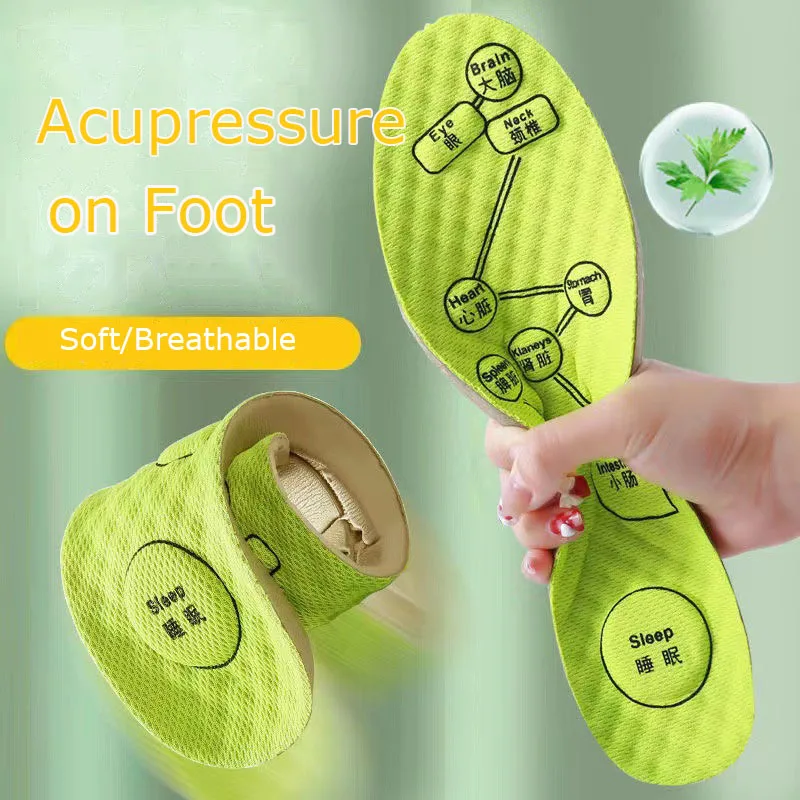 

EVA Acupressure on Foot Insoles For Shoes Breathable Deodorant Sport Insoles for Medical Man Women Comfortable Running Shoe Sole