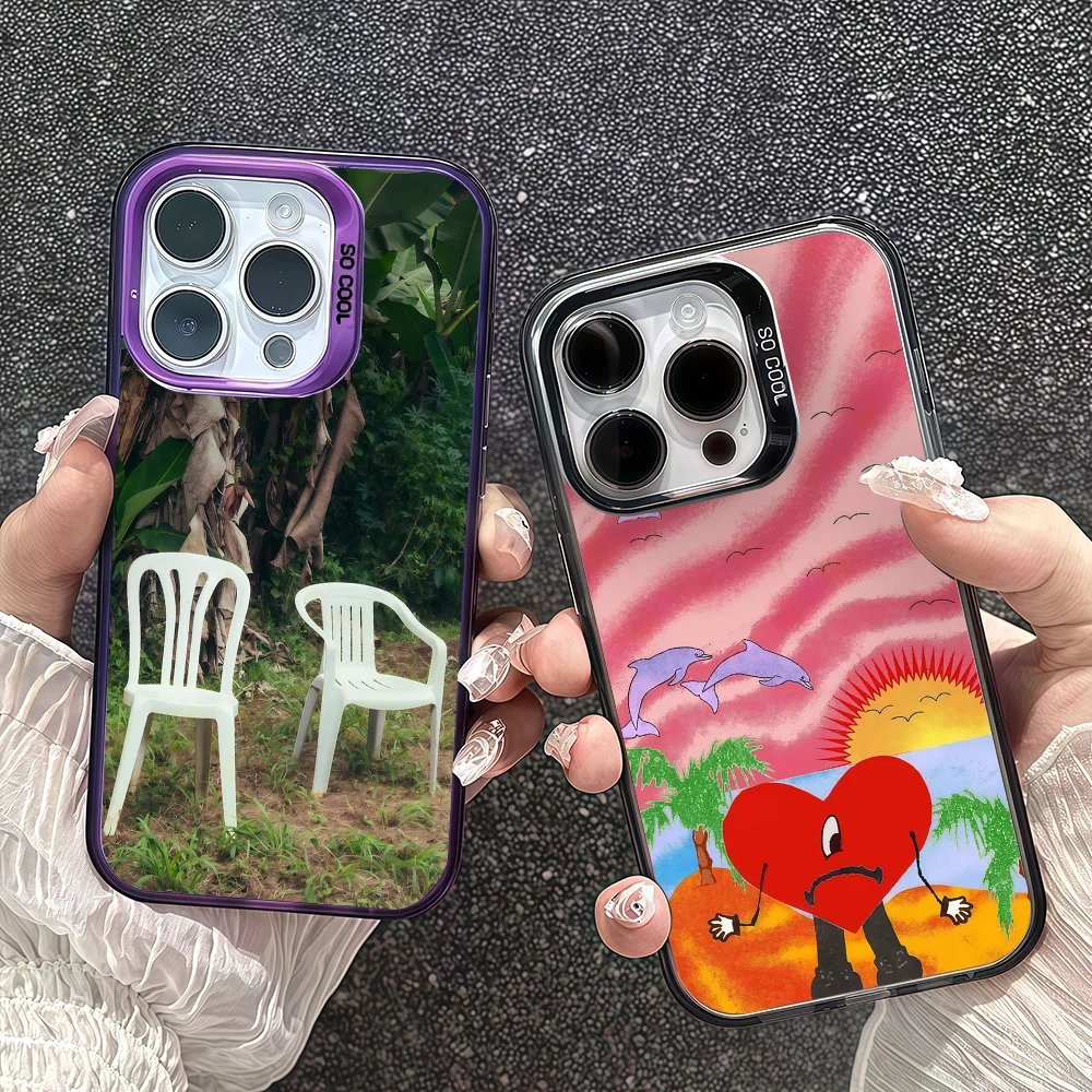 Singers B-bad B-bunny Phone Case For IPhone 12 11 13 14 15 16 17Max Pro Plus Mini Protective IMD Color Cover