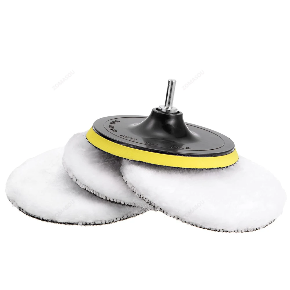 3/4/5/6/7 Zoll M14 Polierpads Top Wollfilz Polierpad für Rad Auto Polieren Glas Fliesen Edelstahl Kratzer Reparaturwerkzeug – Detail 4