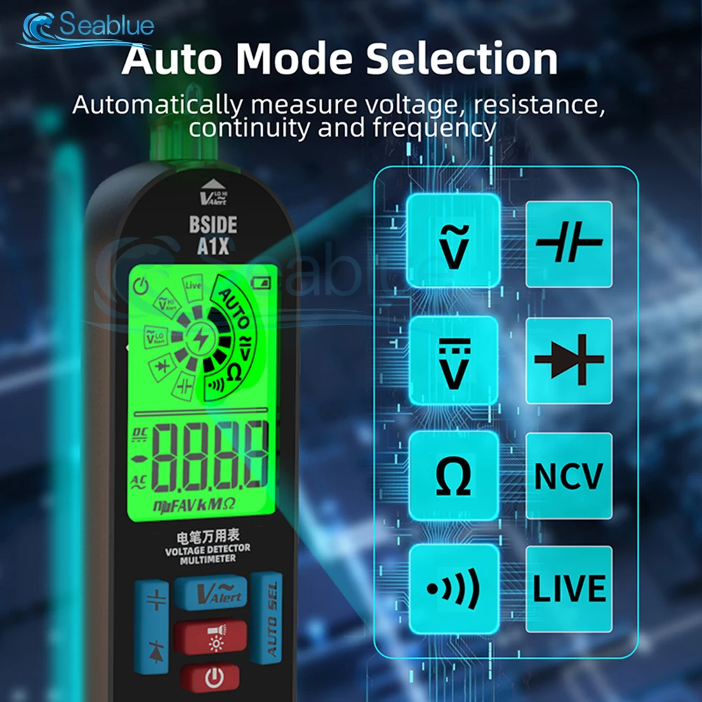 1Pcs Mini Multimeter LCD Digital Tester Voltage Detector DC/AC Voltage Frequency Resistance NCV Multimetro Voltmeter Tester