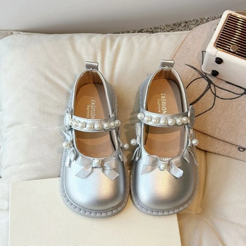 

Stylish Girls Princess Shoes 2026 Spring Autumn Kids Soft Sole Leather Shoes Baby Cute School Footwear