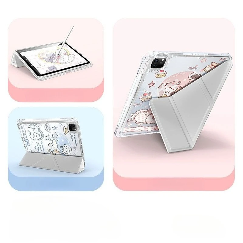 Cute Kitten Cover Pencil Holder Funda for Xiaomi Pad 5/5Pro 6/6Pro 11 Inch Xiaomi Pad 7/7Pro 8/8Pro 11.2 Redmi Pad SE 11 Pro12.1