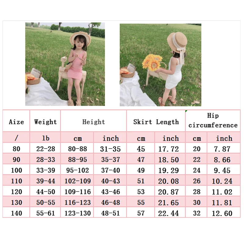 Kids Girl Clothes Summer New Sling Dress Slim Style Dresses Sweet and lovely Daily Casual Clothing for Child Girl