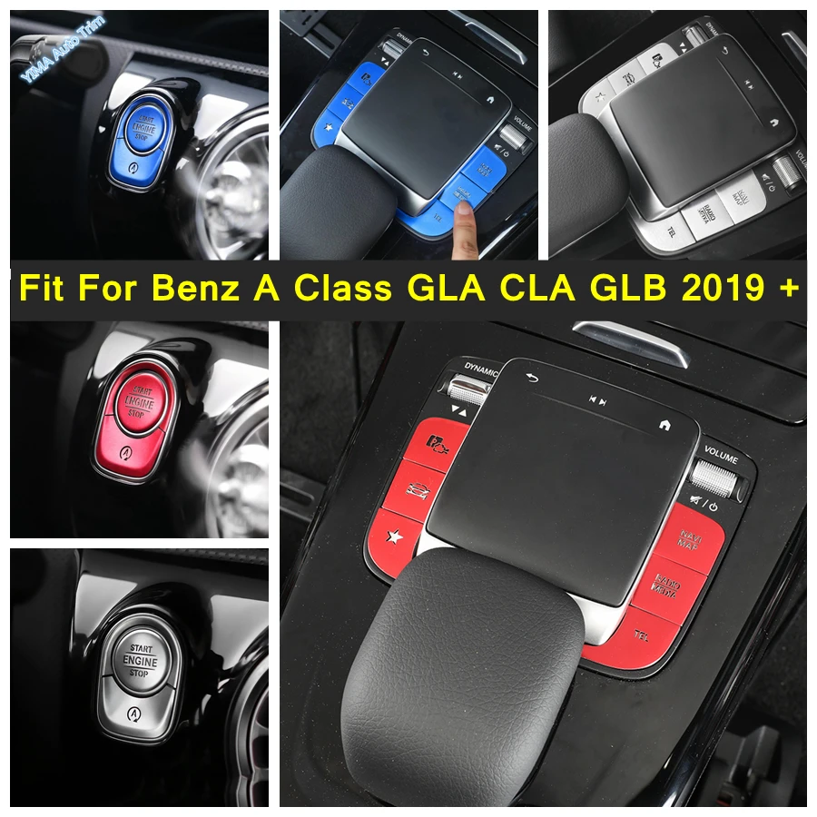 

Multimedia Switch / Armrest Box Buttons Cover Trim Car Refit Accessories For Mercedes Benz A Class GLA CLA GLB 2019 2020 2021