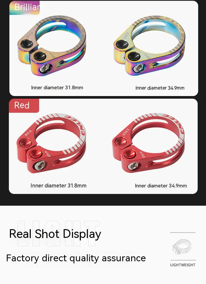 ENLEE Fahrrad Sattelstütze Klemme CNC Aluminium Legierung Radfahren Sattel Sattelstütze Klemme Für 31,8 MM 34,9 MM Fahrrad Teile sattelstütze Zubehör – Detail 12