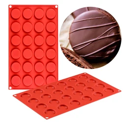 24 Hole 3.5x0.6cm Round Silicone Cake Mold Mousse Silicone Chocolate Mold Dessert Tool Fondant Pudding Ice Baking  Mold
