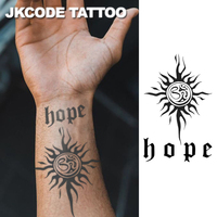 Herbal Tattoo Sticker Word Hope Sun Totem Men's and Women's Daily Party Dress Code Fashion Accessories Temporary Tattoo Long-Lasting Waterproof 15 Days