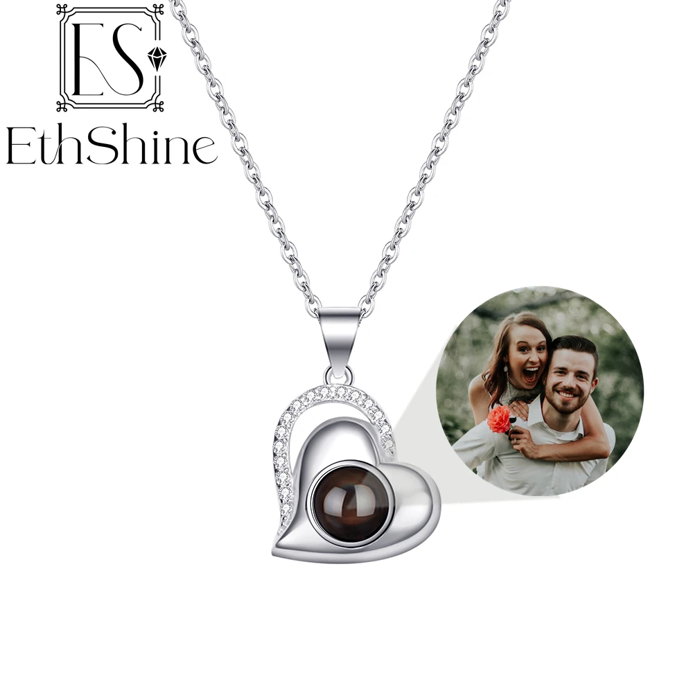 

Custom Photo Projection Photo Necklace for Women Heart Pendant Necklace Birthday Personalized Gift Girlfriend Lover Jewelry