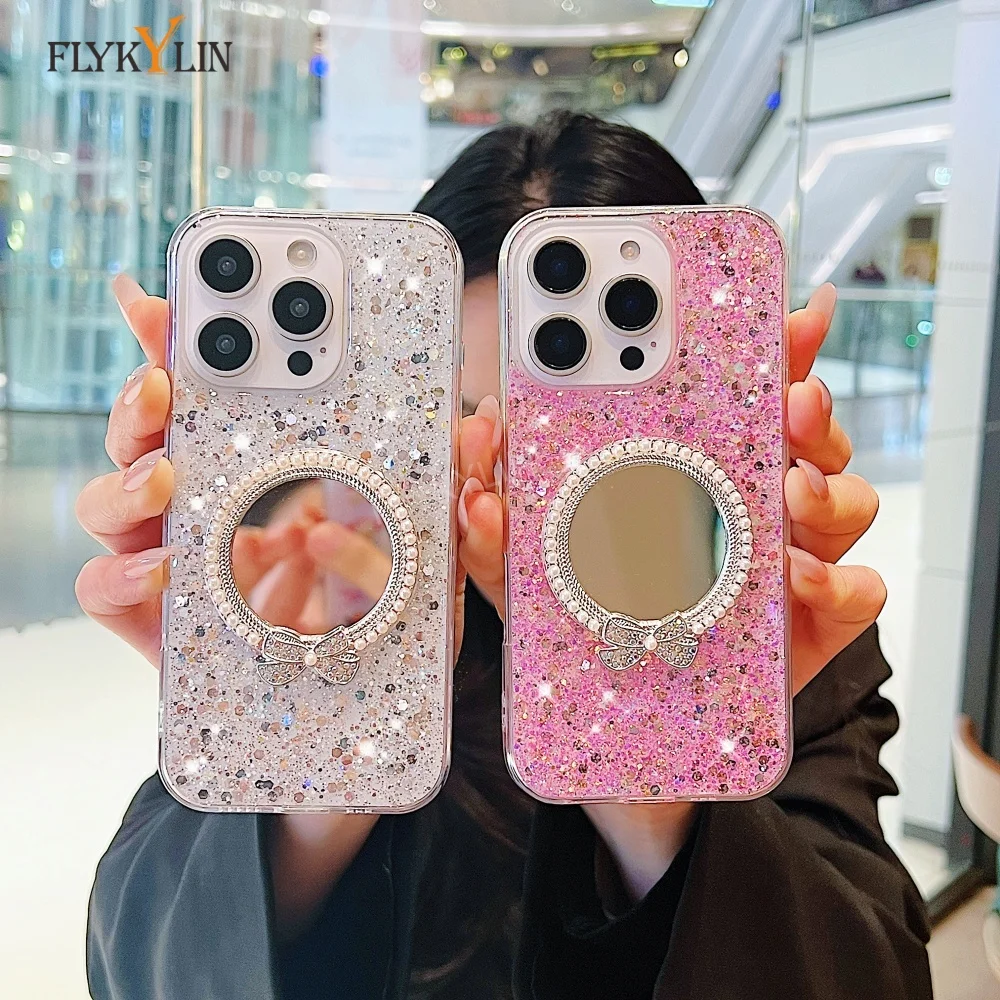 

Luxury Creative Mirror Phone Case For iPhone 16E 16 15 14 13 12 11 Pro Max X XS XR 7 8 Plus SE2020 Shiny Soft Silicone Cover
