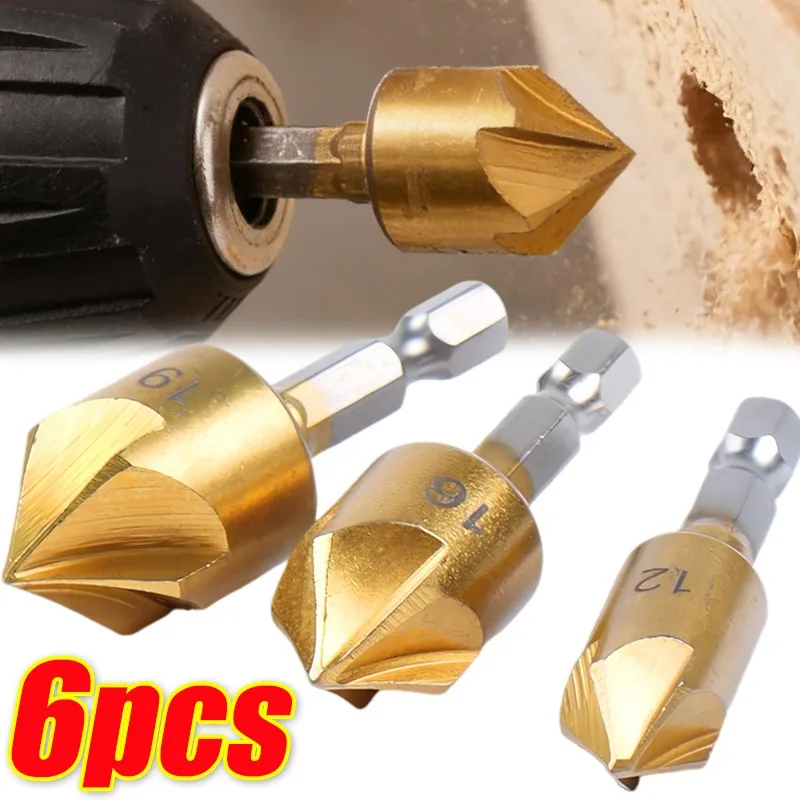 

Countersink Drill Bits With Hex Shank For Sink Hole Chamfering Heavy Duty Drill Bit For Woodworking Metal Plastic Power Tools