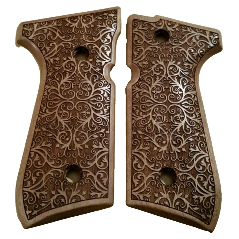 

KSD Brand Beretta 92FS, 92 A1, 92G, 92D, 96, M9 Compatible Walnut Grips Floral