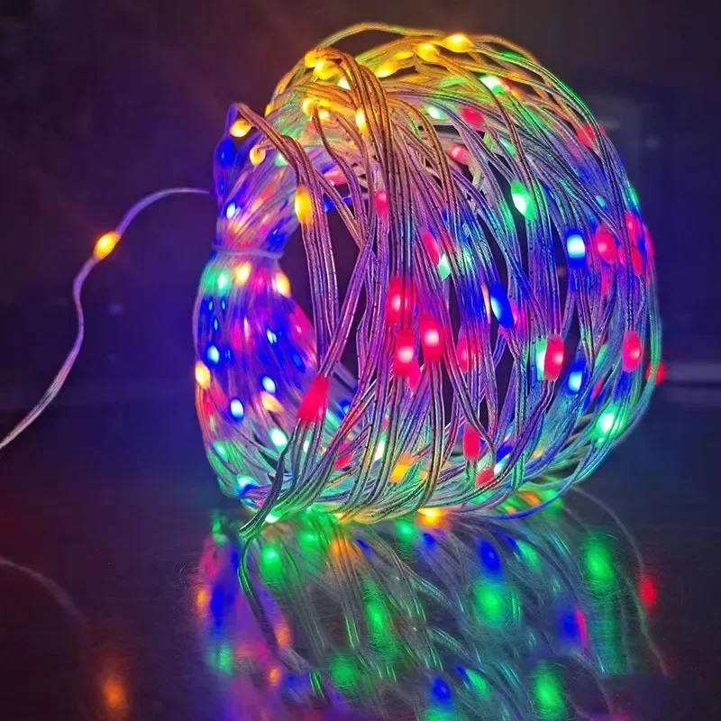 Imagem -04 - Smart Bluetooth Led String Light Controle de Aplicativos Guirlanda Impermeável Luzes de Fadas ao ar Livre para o Natal Feriado Decoração de Aniversário