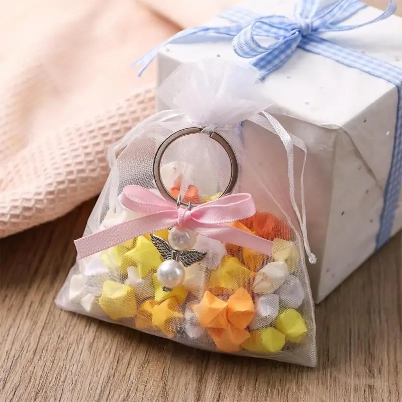 Pack of 60 Stylish Angelic Keychains with Organzied Bags for Meaningful Gifts
