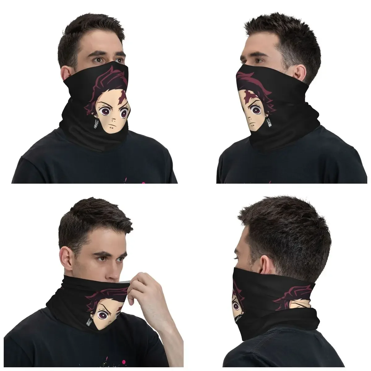 Demon Slayer Anime Cartoon Bandana Neck Cover Printed Balaclavas Wrap Scarf Warm Headwear Running Unisex Adult All Season