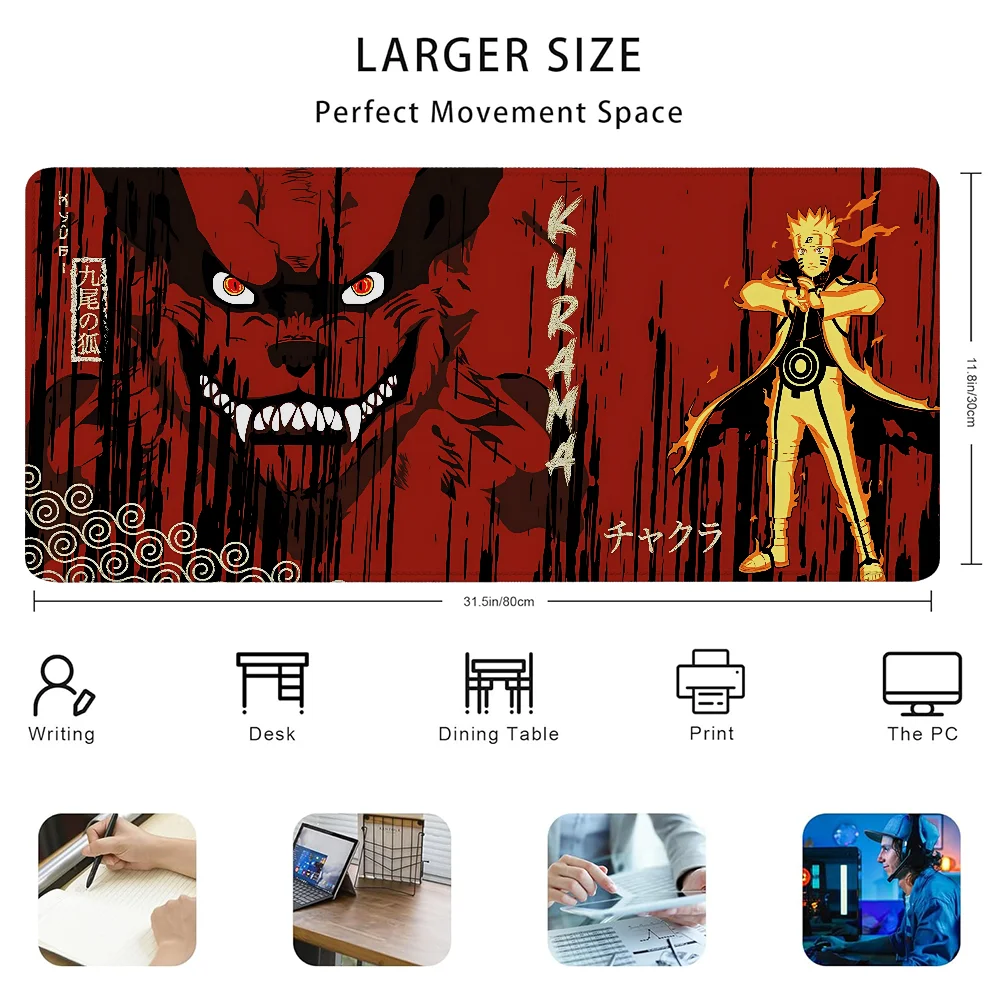 Kurama لوحة ماوس كبيرة ألعاب مكتب حصيرة الكمبيوتر خزانة ألعاب لوحة الماوس أنيمي مكاتب الكمبيوتر مكتب الملحقات لوحة المفاتيح الألعاب الحصير Xxl #4