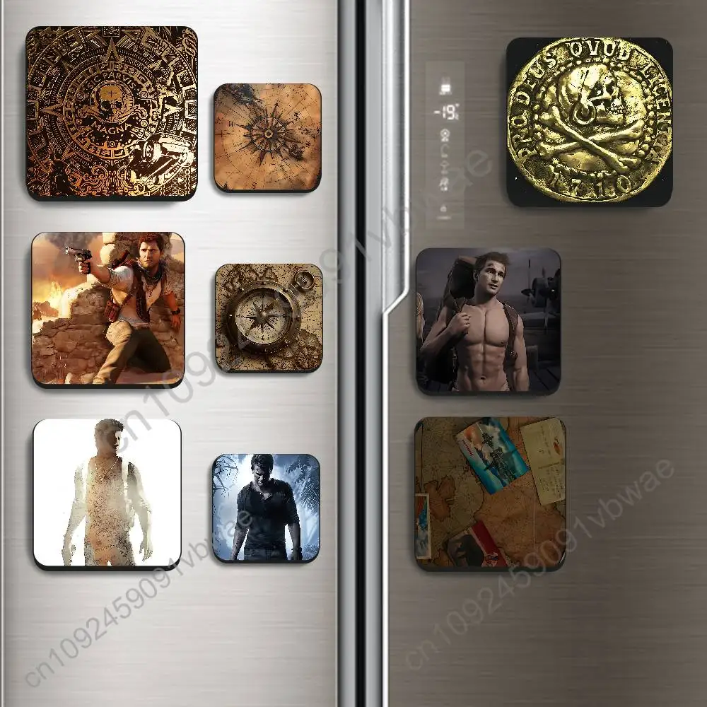 game Historical Secrets Uncharted Black Square Plastic Fridge Magnet, for Magnetic, No Trace Left, Durable, Smooth and Textured
