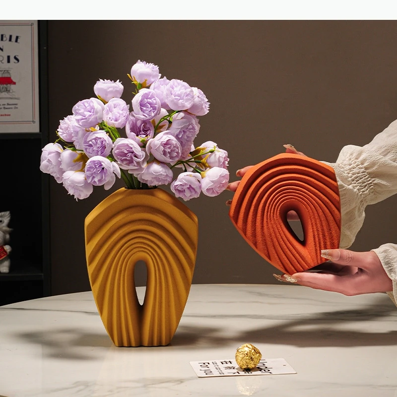 Multi Layer Folding Ceramic Vase Plant Pots Table Decoration Flowers Arrangement Floral Vases Room Aesthetic Decor