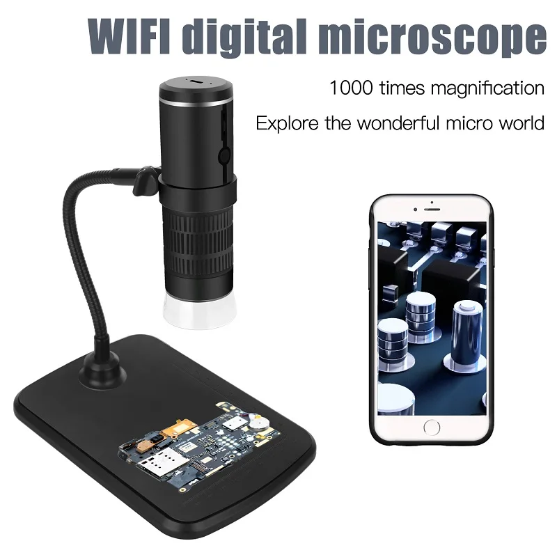 2MP 1080P 50-1000X WIFI Digital Microscope For Android/ISO  CMOS Borescope Handheld Endoscope Inspection Otoscope Camera