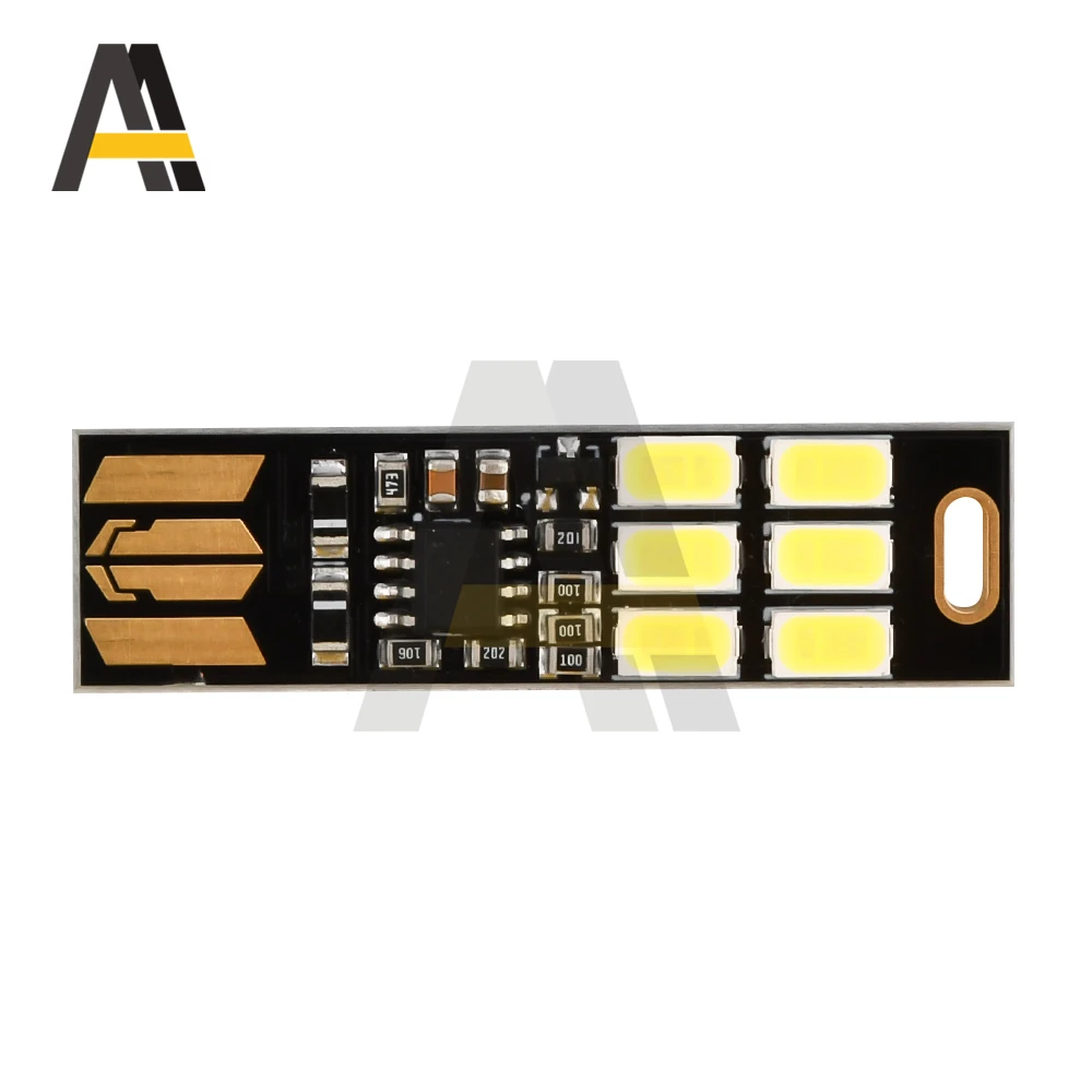 10/5/1 Uds Mini portátil 5730 USB 6LED SMD luz 5V Sensor táctil atenuación ajustable luz nocturna luz cálida/blanca opcional