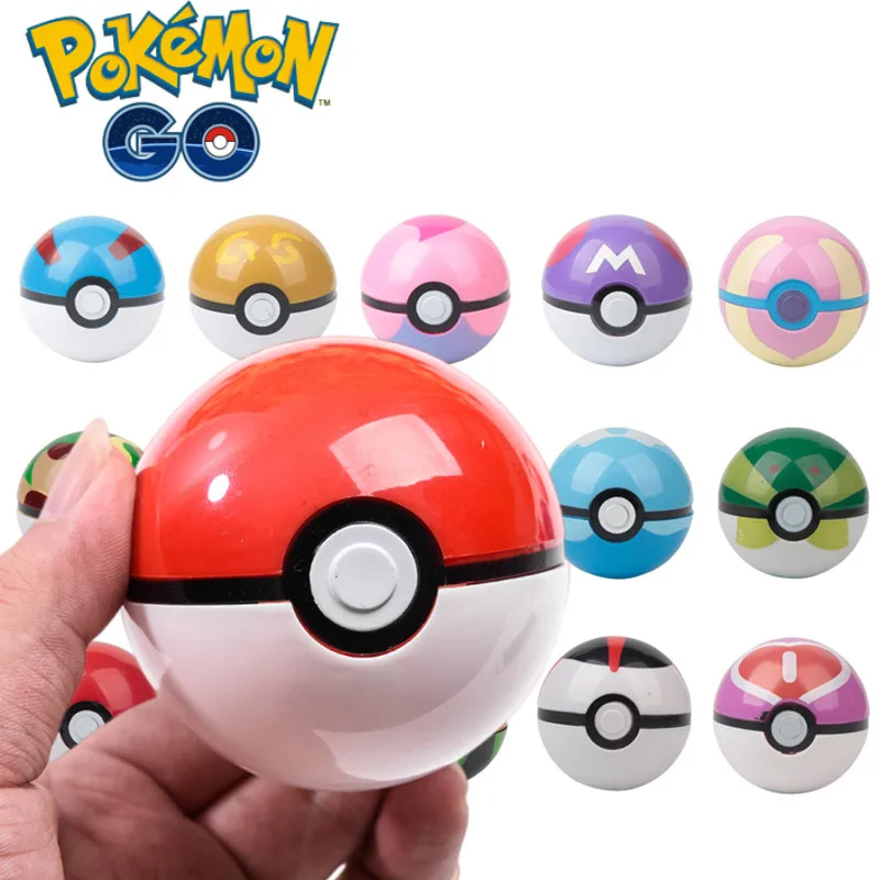 Big Size Pokemon Pokeball Action Figures Pikachu Elf Ball Anime Master Love Great Ball Model Kid Boys Toy Children Birthday Gift