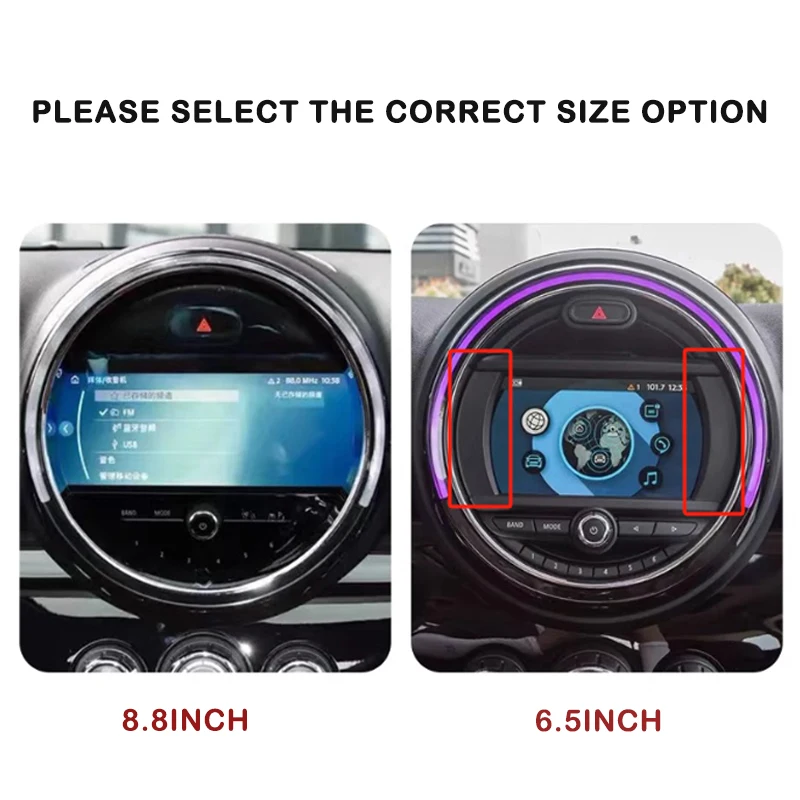 Car Center Console Screen Decorative Frame For MINI Cooper F54 F60 2018-2024 Clubman Countryman Navigation Cover Accessories