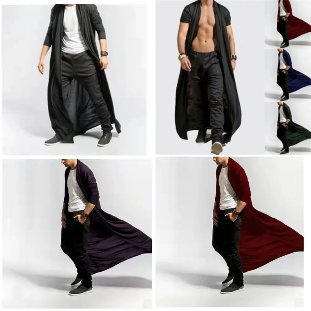 

Men Windbreaker Trench Coat Casual Long Sleeve Loose Fit Fashion Outerwear