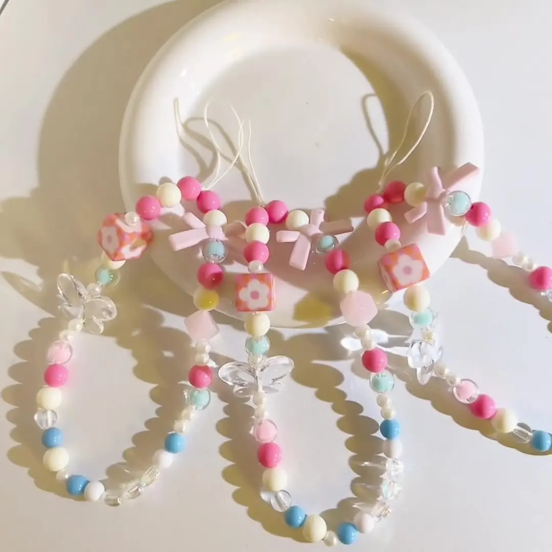 

DIY бант узел телефон кулон цепочка из бисера ремешок шнур ручной работы для Iphone браслет брелок