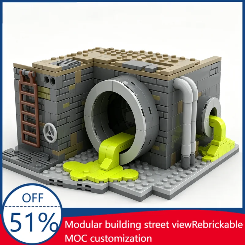 

662PCS Sewer Hideout Scene Model Custom Building Blocks Assembly Urban Street View Education Toy Creative Collection Xmas Gift